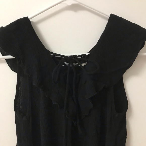 URBAN OUTFITTERS KIMCHI BLUE LACE UP BLACK BLOUSE - Picture 3 of 10